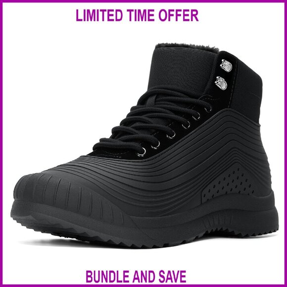 Waterproof Ankle Boots Women's Winter Snow Shoes Fur Lined Lightweight